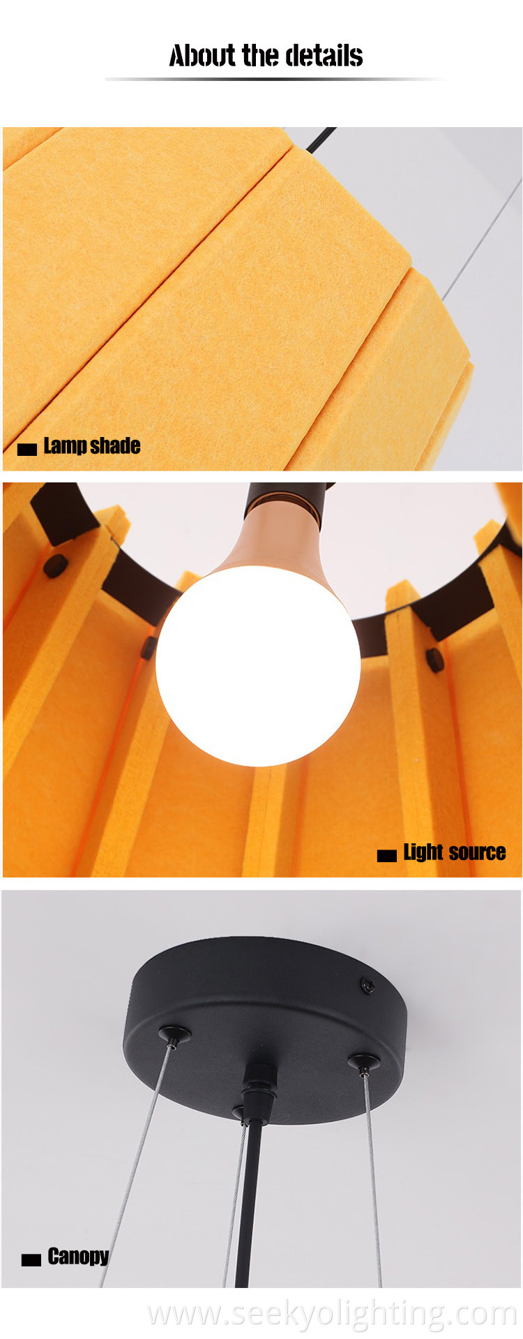 The lamp is made from high-quality felt material, which gives it a soft and cozy look. The lamp is made from high-quality felt material, which gives it a soft and cozy look.